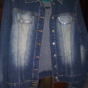 Vintage Yuka Women's Blue jean/crystal Jacket